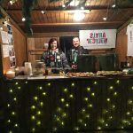 Christmas market and selling cookies